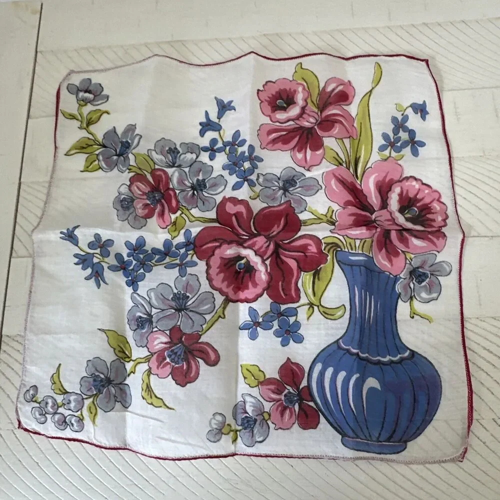 Vintage Hankie Floral Embroidered Lot Of 3 Ladies Handkerchief Victorian‎ Womens